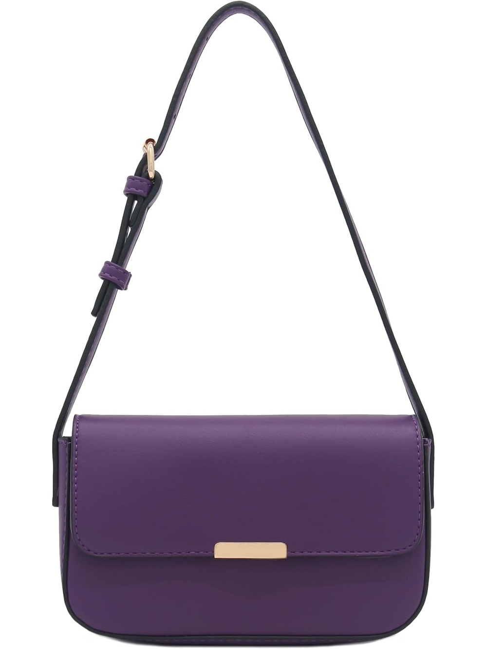 ใฝ๏ธ Women's Purple Mini Rectangular Flap Purse Underarm Shoulder Bag